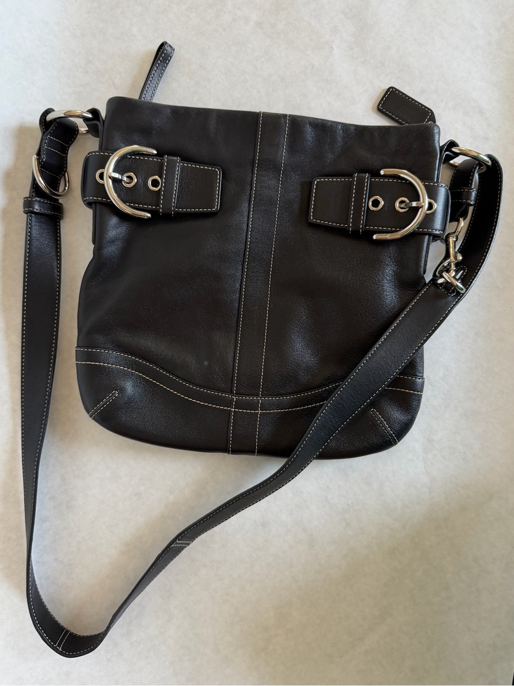 Coach Soho Slim Duffel Bag Black Leather 1452